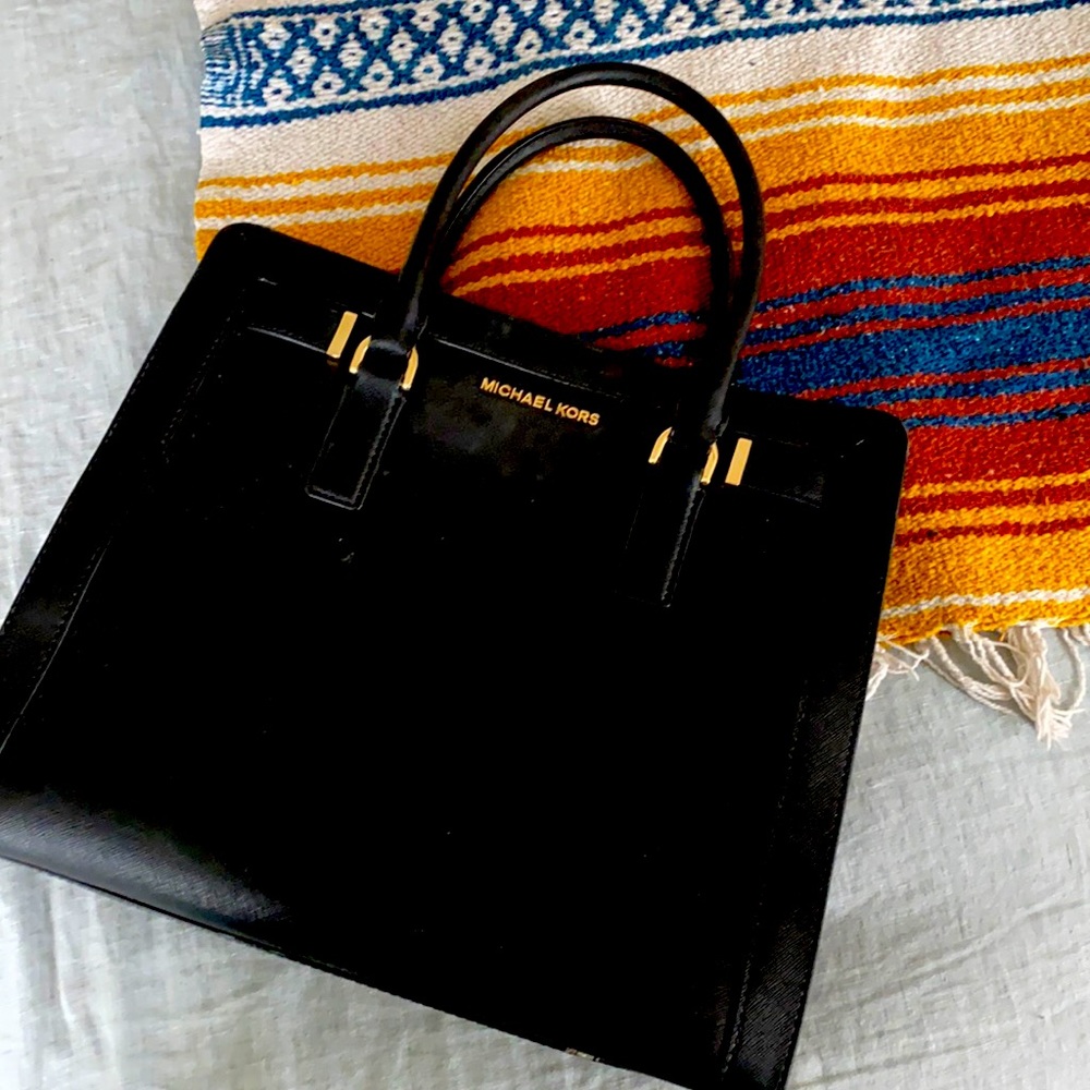 Michael Kors large structured black tote